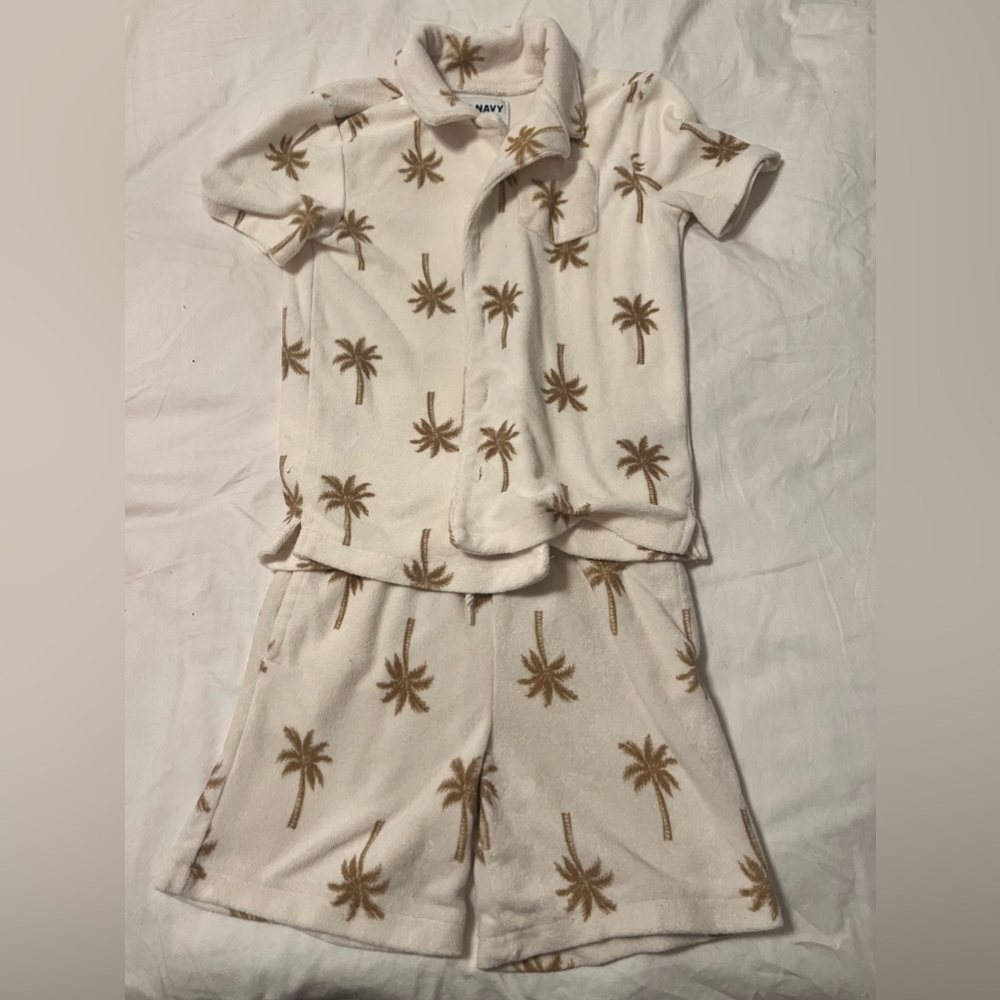 Matching terry cloth palm tree set boys